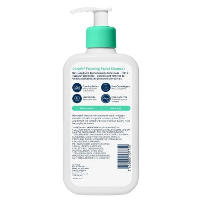 CeraVe Foaming Face Wash with Hyaluronic Acid and Niacinamide 12 fl oz - New