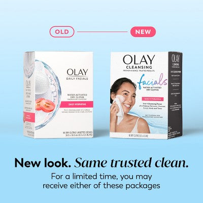 Olay Daily Facials Hydrating Cleansing Cloths Scented 66ct - Imperfect Box