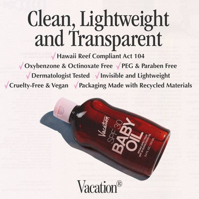 Vacation Baby Oil SPF 30 3.4 fl oz - New