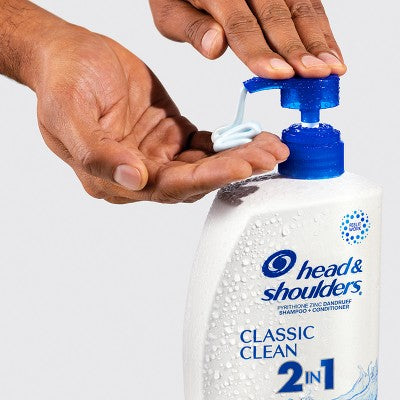 Head & Shoulders Dandruff Shampoo, Anti-Dandruff Treatment, Classic Clean for Daily Use, Paraben-Free  28.2 fl oz - Imperfect Container