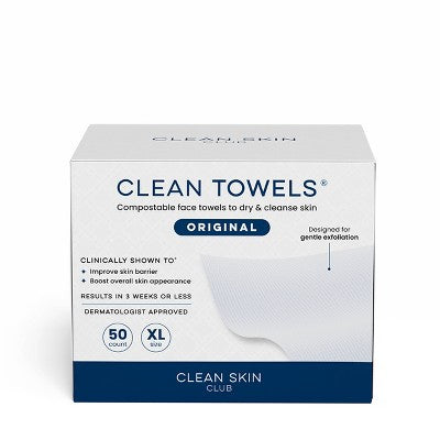 Clean Skin Club Disposable Face Towel for Improved Skin XL 50ct - New