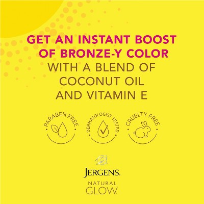 Jergens Glow Instant Sun Self Tanner Light Bronze 6 fl oz - New