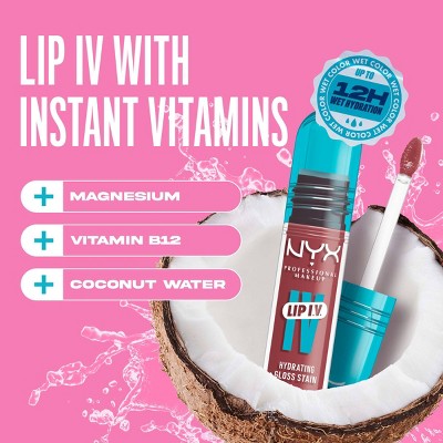 NYX Professional Makeup Lip IV Hydrating Lip Gloss Stain Petal Pourin 0.16 fl oz - New