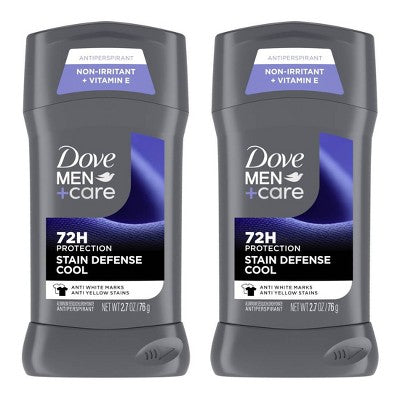 Dove Men+Care 72hr Antiperspirant & Deodorant Stick Stain Defense Cool 2.7oz/2ct - Missing Box