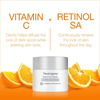 Neutrogena Rapid Tone Repair Retinol + Vitamin C Face and Neck Cream 1.7oz - Imperfect Box