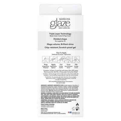 Dashing Diva Glaze Semi-Cured Gel Nail Polish Strips Starter Kit Lovely Pink 32ct - Imperfect Box