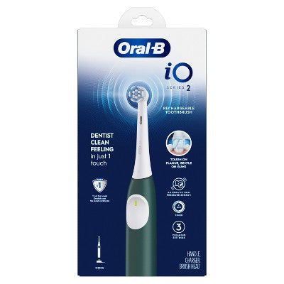 Oral-B iO Series 2 Electric Toothbrush Timer Multiple Brush Modes/Brush Head Forest Green - New