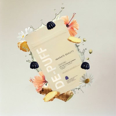 Imarais Beauty De-Puff Anti-Bloat Gummies Vegan and Sugar-Free 30ct - Imperfect Container