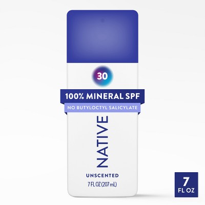 Native Mineral Sunscreen Spray Unscented SPF 30 7 fl oz - Imperfect Container