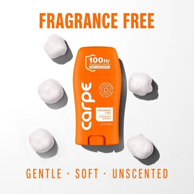 Carpe 100HR Sweat & Odor Control Antiperspirant Deodorant Fragrance Free 1.76oz - Imperfect Container