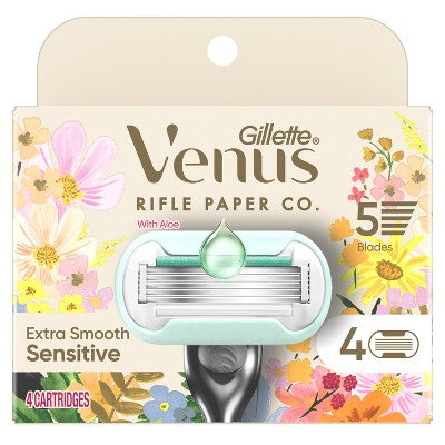 Rifle Paper Co. + Venus Deluxe Smooth Sensitive Razor Blade Refills 4ct - Imperfect Box