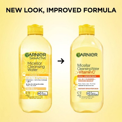 Garnier Vitamin C Brightening & Hydrating Micellar Water Makeup Remover and Facial Cleanser 23.7 fl oz - Imperfect Container