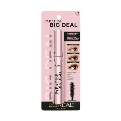L'Oreal Paris Paradise Big Deal Volumizing and Lengthening Mascara Washable Black 0.33 fl oz - Imperfect Box