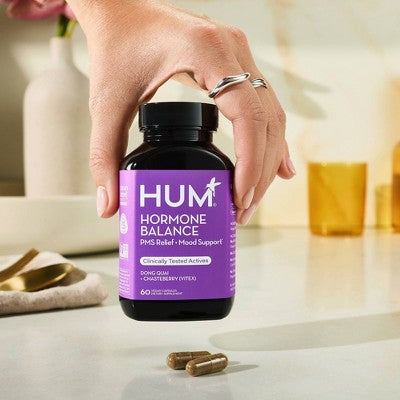 HUM Nutrition Hormone Balance for PMS Relief & Mood Support Vegan Capsules 60ct - New
