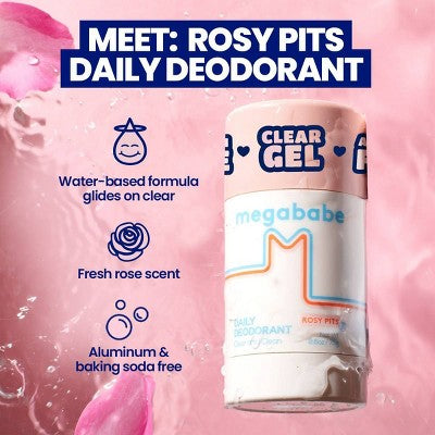 Megababe Rosy Pits Daily Solid Deodorant 2.6oz - New
