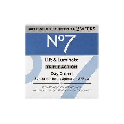 No7 Lift & Luminate Triple Action Day Cream with SPF 30 1.69 fl oz - Imperfect Box