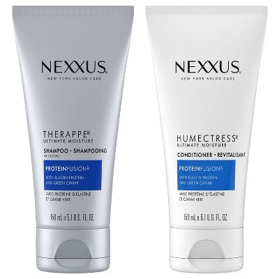 Nexxus Shampoo and Conditioner Set Therappe & Humectress Ultimate Moisture for Dry Hair with Elastin Protein and Green Caviar 10.2 fl oz/ 2ct - Imperfect Box