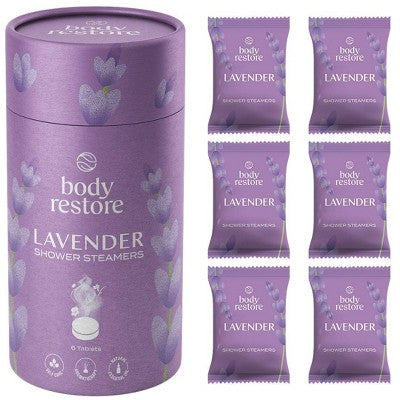 Body Restore Shower Steamers with 100% Natural Essential Oil Lavender 6ct - New