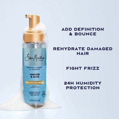 SheaMoisture Manuka Honey & Yogurt Smooth & Hold Multi-Styling Hair Mousse 7.5 fl oz - New