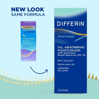 Differin Oil Absorbing Moisturizer with Sunscreen, Broad-Spectrum UVA/UVB SPF 30 4oz - Imperfect Box