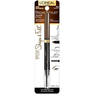 L'Oreal Paris Brow Stylist Shape & Fill Eyebrow Pencil 415 Brunette 0.008oz - New