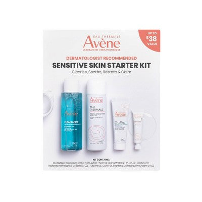 Avene Dermatologist Recommended Sensitive Skin Starter Kit 4ct - Imperfect Box