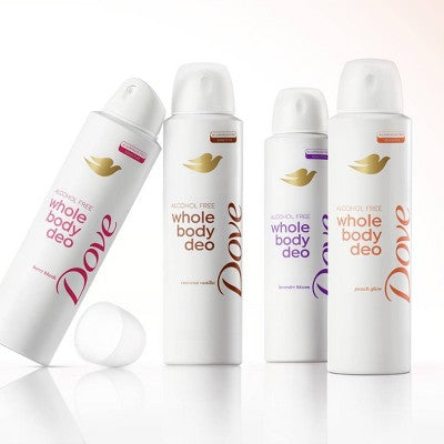 Dove Beauty Alcohol Free & Whole Body Deodorant Spray Peach Glow 4oz - Imperfect Container