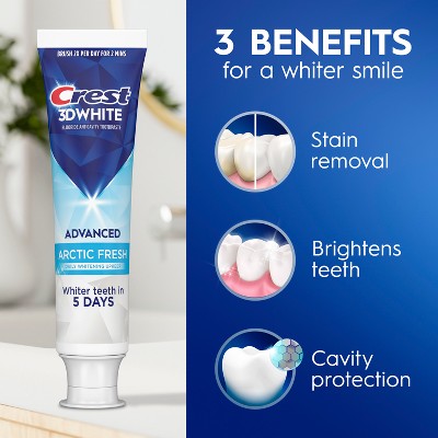 Crest 3D White Advanced Teeth Whitening Toothpaste Arctic Fresh 3.3oz - Imperfect Box