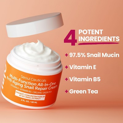 Seoul Ceuticals Korean Skin Care Snail Repair Cream 2oz - Imperfect Box