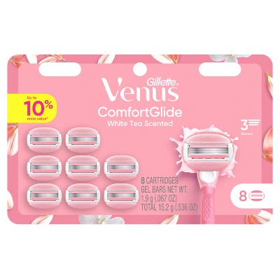 Venus Comfort Glide White Tea Women Razor Blade Refills  8ct - Imperfect Box