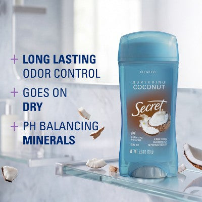 Secret Fresh Clear Gel Antiperspirant & Deodorant Coconut Scent 2pk/2.6oz - Imperfect Container