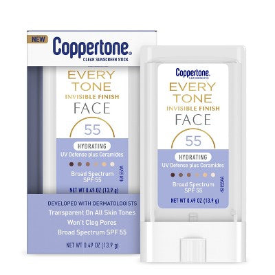 Coppertone Every Tone Sunscreen Face Stick SPF 55+ 0.49 fl oz - Imperfect Box