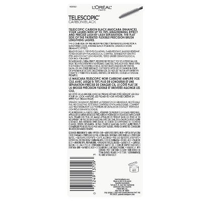 L'Oreal Paris Telescopic Original Lengthening Mascara 935 Carbon Black 0.27 fl oz - Imperfect Box
