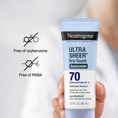 Neutrogena Ultra Sheer Sunscreen SPF 70 2pk/88ml - Imperfect Box