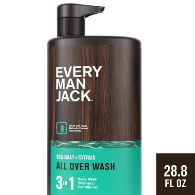Every Man Jack Sea Salt Citrus Men's 3 in 1 All Over Wash 28.8 fl oz - Imperfect Container