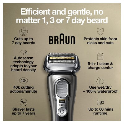 Braun Series 9-9465cc Pro Electric Foil Shaver with ProLift Beard Trimmer & Clean & Charge SmartCare Center - Imperfect Box