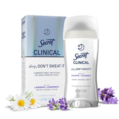Secret Clinical 100HR Relief & Comfort Overnight Deodorant Lavender & Chamomile 2.6oz - Imperfect Box