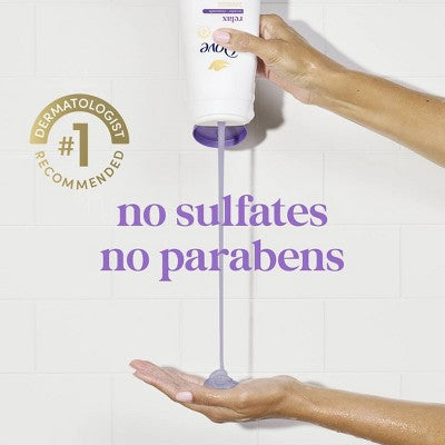 Dove Relax Body Wash Lavender & Chamomile 24hr Lotion Soft Skin 20 fl oz - Imperfect Container
