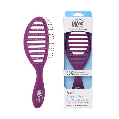 Wet Brush Speed Dry Detangler Hair Brush for Quick Heat Drying Frost Purple - Imperfect Box