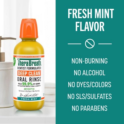 TheraBreath Deep Clean Mouthwash Fresh Mint 16 fl oz - New