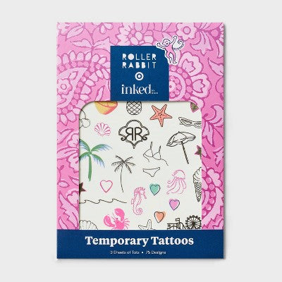 Roller Rabbit x Target Inked by Dani Temporary Tattoo Pouch 75pc - Imperfect Box