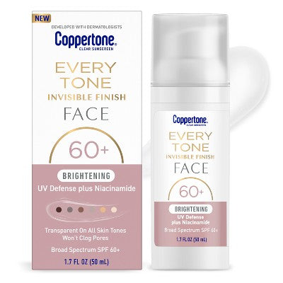 Coppertone Brightening Every Tone Face Sunscreen SPF 60+ 1.7 fl oz - Imperfect Box