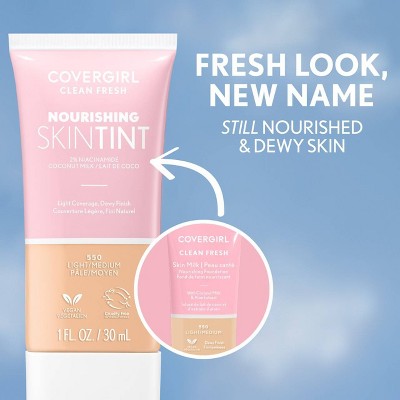 COVERGIRL Clean Fresh Skin Milk Foundation Dewy Finish 570 Medium/Tan 1 fl oz - Imperfect Container