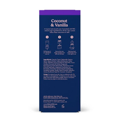 Wild Cosmetics Navy Flower Case with Starter Kit Coconut & Vanilla 5.29oz - Missing Box