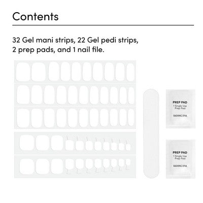 Dashing Diva Mani/Pedi Gloss Nail Art White Flag 54ct - Imperfect Box