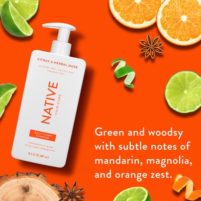 Native Citrus Herbal Musk Daily Shampoo for Men & Women 16.5 fl oz - New