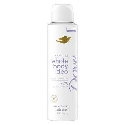 Dove Beauty Whole Body Deodorant Spray Coconut & Vanilla 4oz - Imperfect Container