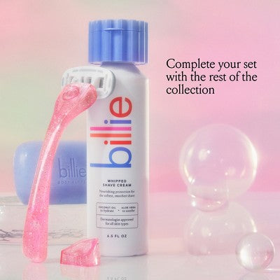 Billie Handle with Magnetic Holder Women 5 Blade Refills Reusable Razor - New