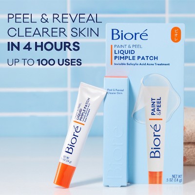 Biore Paint & Peel Liquid Pimple Patch Acne Spot Treatment with Salicylic Acid 0.50oz - Imperfect Box
