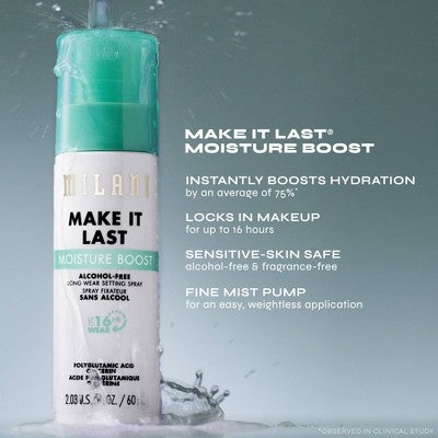 Milani Make It Last Moisture Boost Setting Spray 2.03 fl oz - Imperfect Container